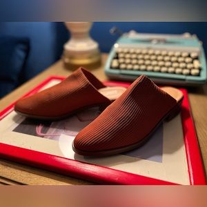 Market & Spruce Stitch Fix Pumpkin Orange Pointy Toe Mules, Size 7